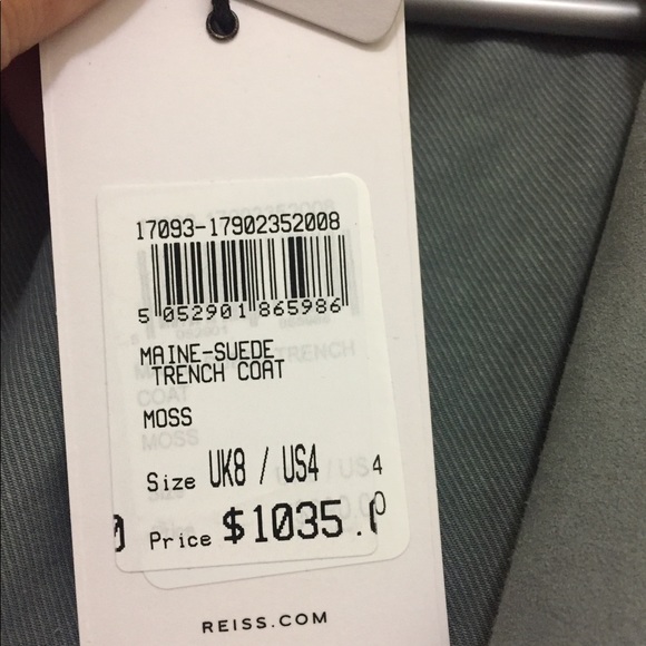 Reiss Suede Trench Coat US4 - Picture 5 of 6